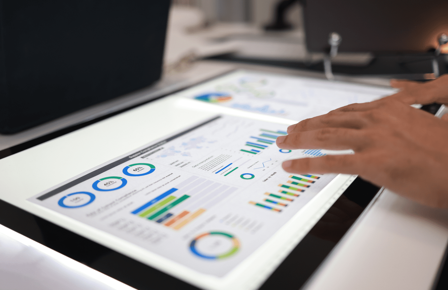 Closeup of tablet with report